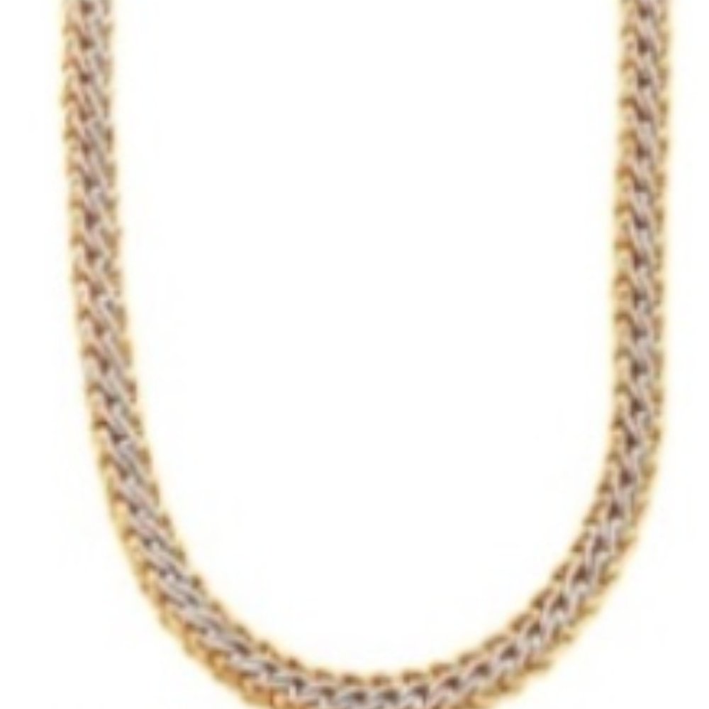 SILVER & GOLD BRADED LINKS NECKLACE